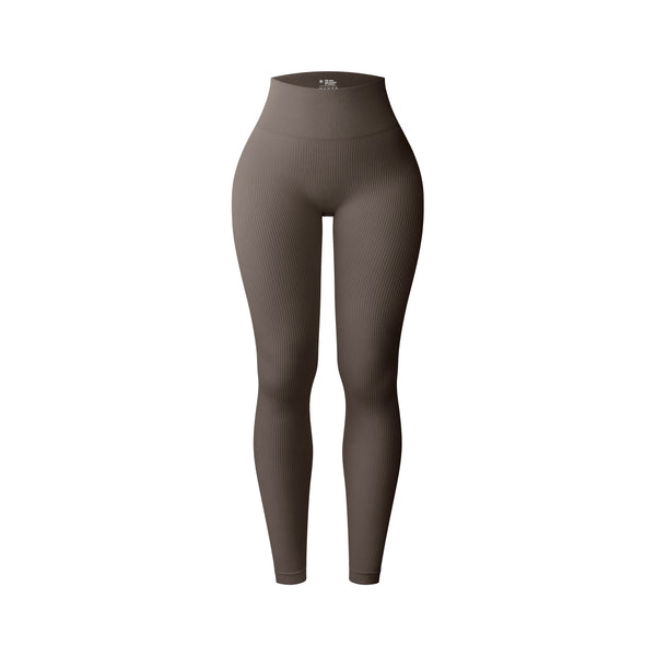 tealeaf high waist ribbed classic gym leggings to perfectly shape and sculpt the waist and booty during intense leg or core days in the gym