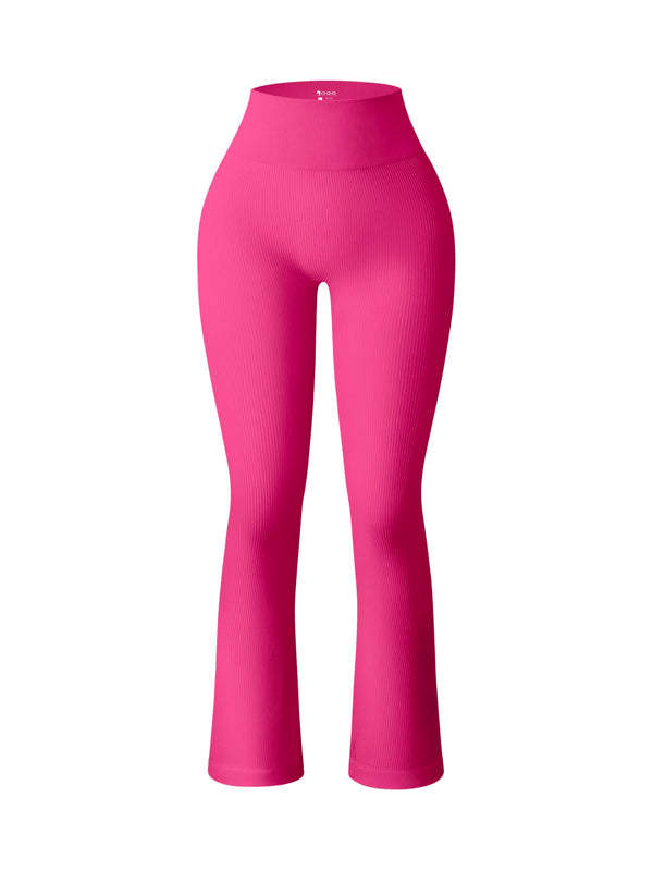 Rose high waist ribbed flared leggings to perfectly shape and sculpt the legs during intense leg days in the gym or general training sessions