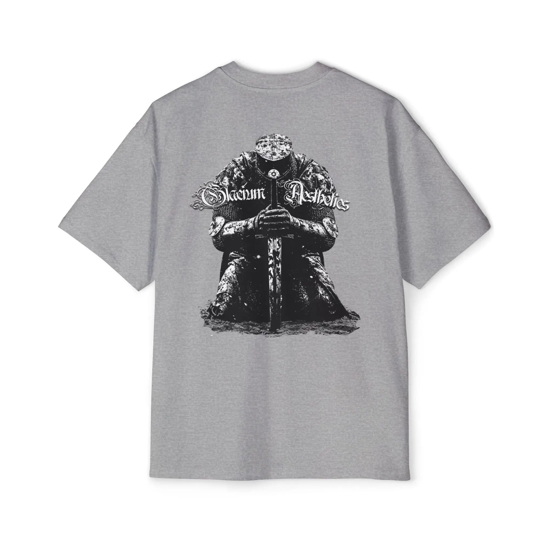 Grey heavy oversized pump cover for the gym from the Crusader Series collection, featuring a heavy blend fabric and 'From The Ashes' design