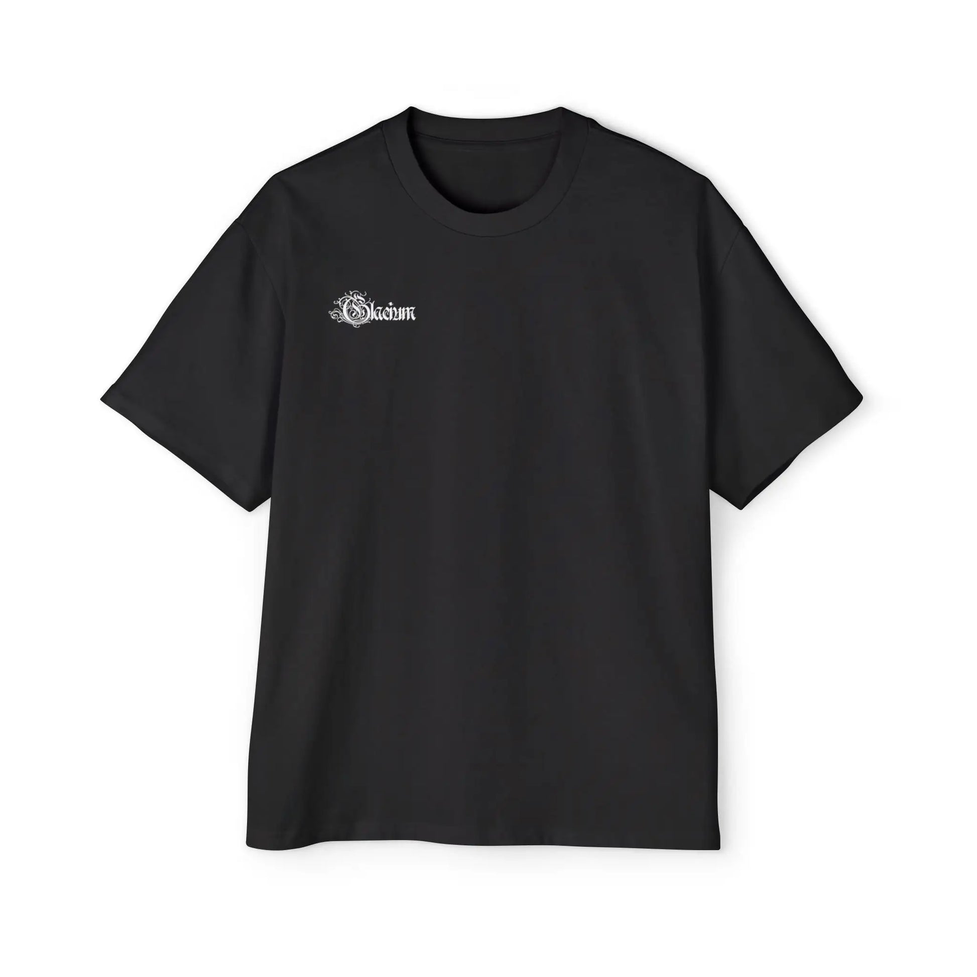 Front of black heavy oversized pump cover for the gym from the Crusader Series collection, featuring a heavy blend fabric