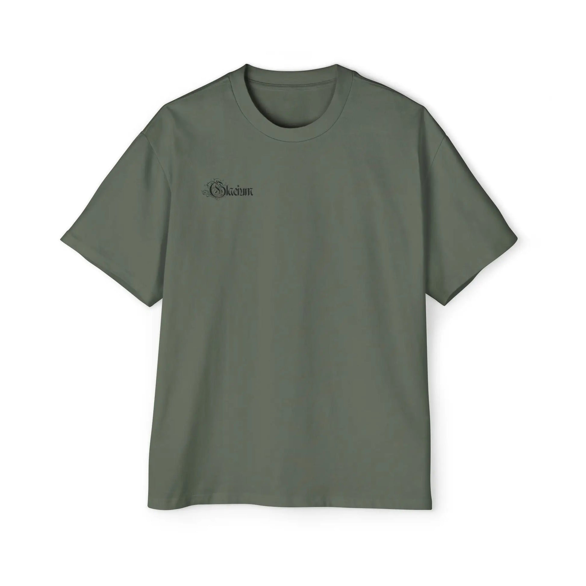 Front of green heavy oversized pump cover for the gym from the Crusader Series collection, featuring a heavy blend fabric