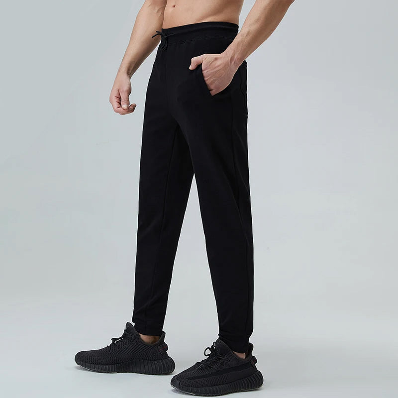 Men's black gym joggers designed for comfort and performance during workouts