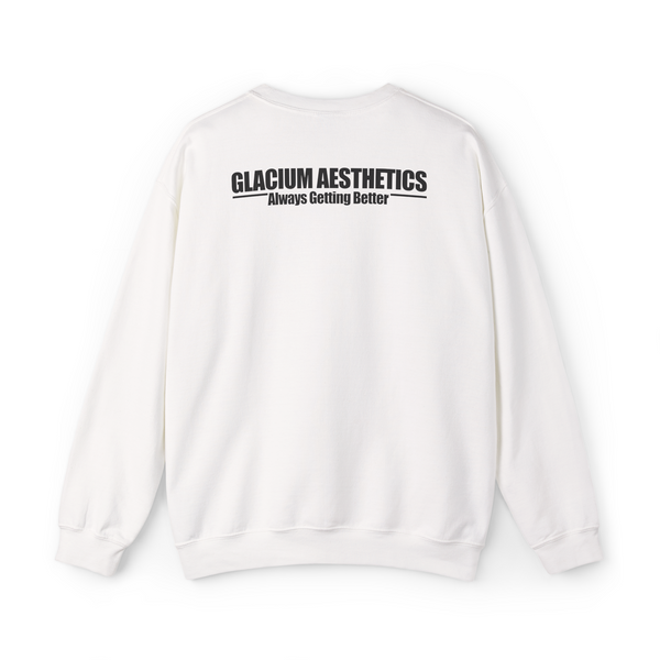 Glacium aesthetics white heavy blend 'always getting better' quote crew-neck sweatshirt pump cover