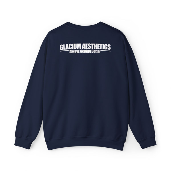 Glacium aesthetics navy heavy blend 'always getting better' quote crew-neck sweatshirt pump cover