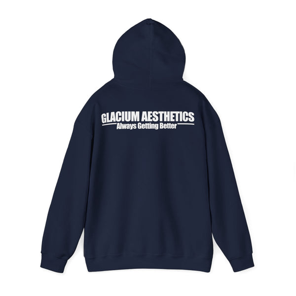 Glacium aesthetics navy heavy blend 'always getting better' quote hoodie pump cover