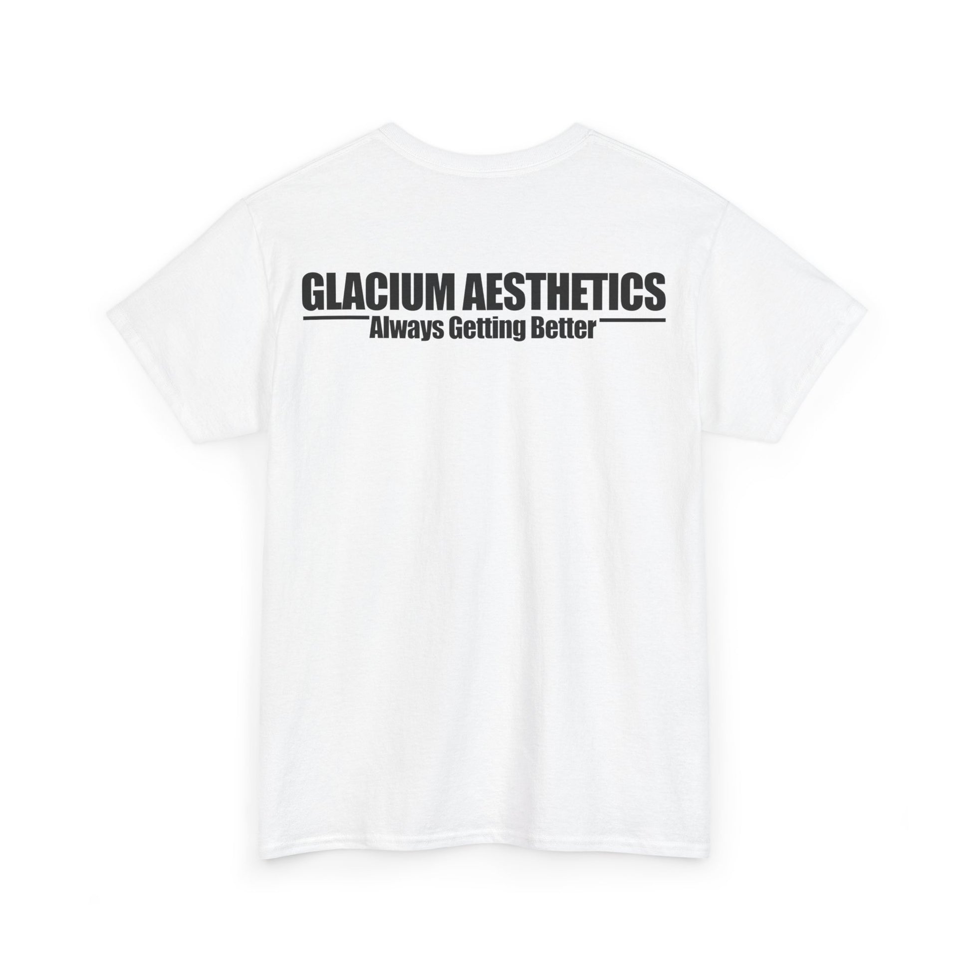 Glacium aesthetics white heavy cotton 'always getting better' quote t-shirt pump cover for the gym