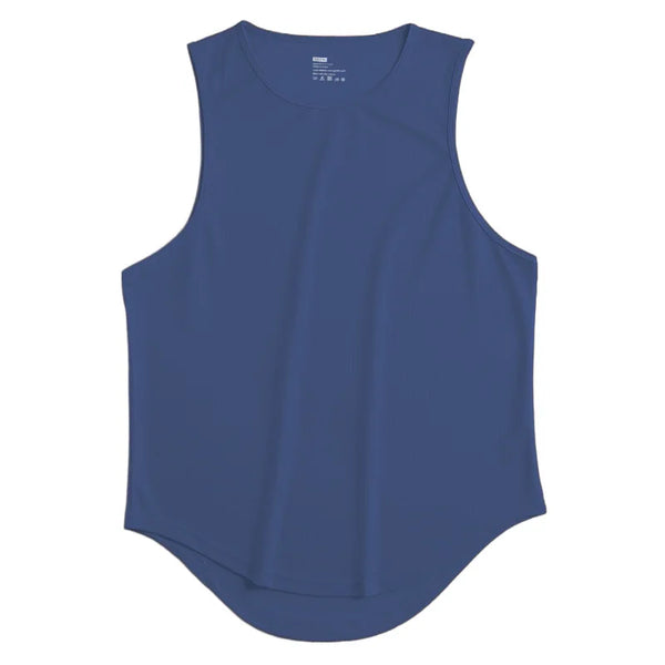 Glacium aesthetics blue drop arm tank top to show-off that lat pump in the gym during your intense training