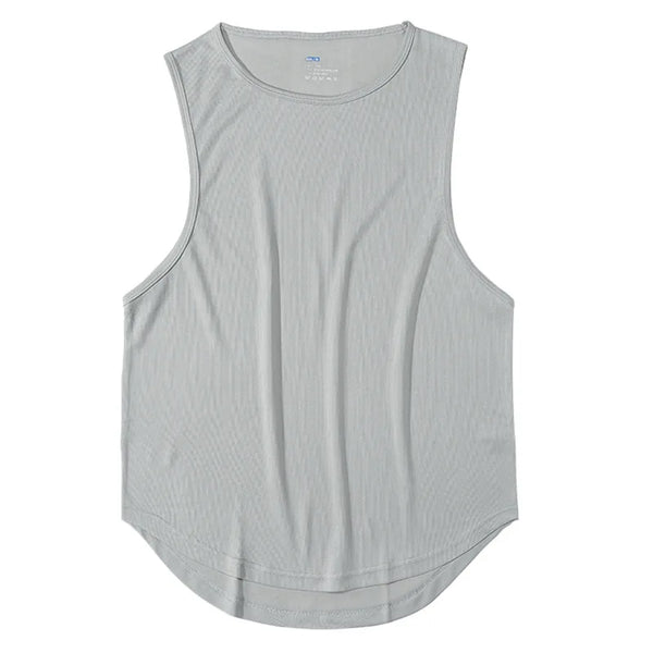 Glacium aesthetics grey drop arm tank top to show-off that lat pump in the gym during your intense training