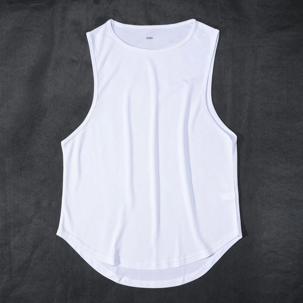 Glacium aesthetics white drop arm tank top to show-off that lat pump in the gym during your intense training