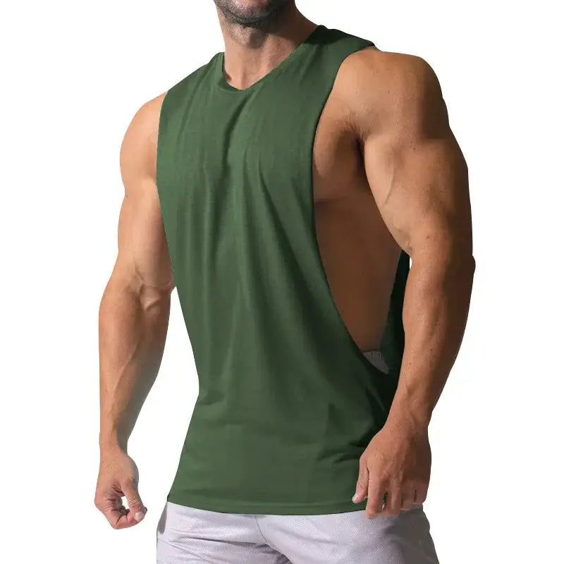 Glacium Aesthetics green ultra drop arm tank top designed to show the pump in full effect during workouts and training sessions