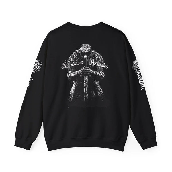 Black sweatshirt pump cover for the gym from the Crusader Series collection, featuring a heavy blend fabric and 'From The Ashes' design