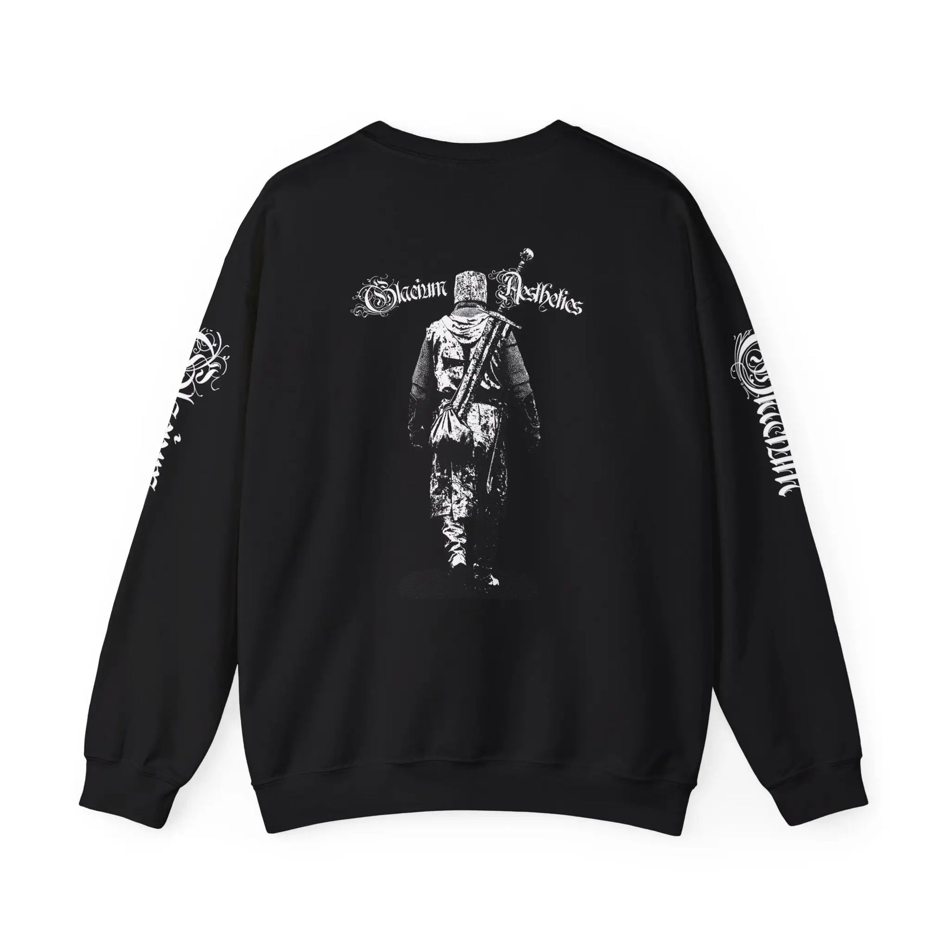 Black sweatshirt pump cover for the gym from the Crusader Series collection, featuring a heavy blend fabric and 'Out Unscathed' design