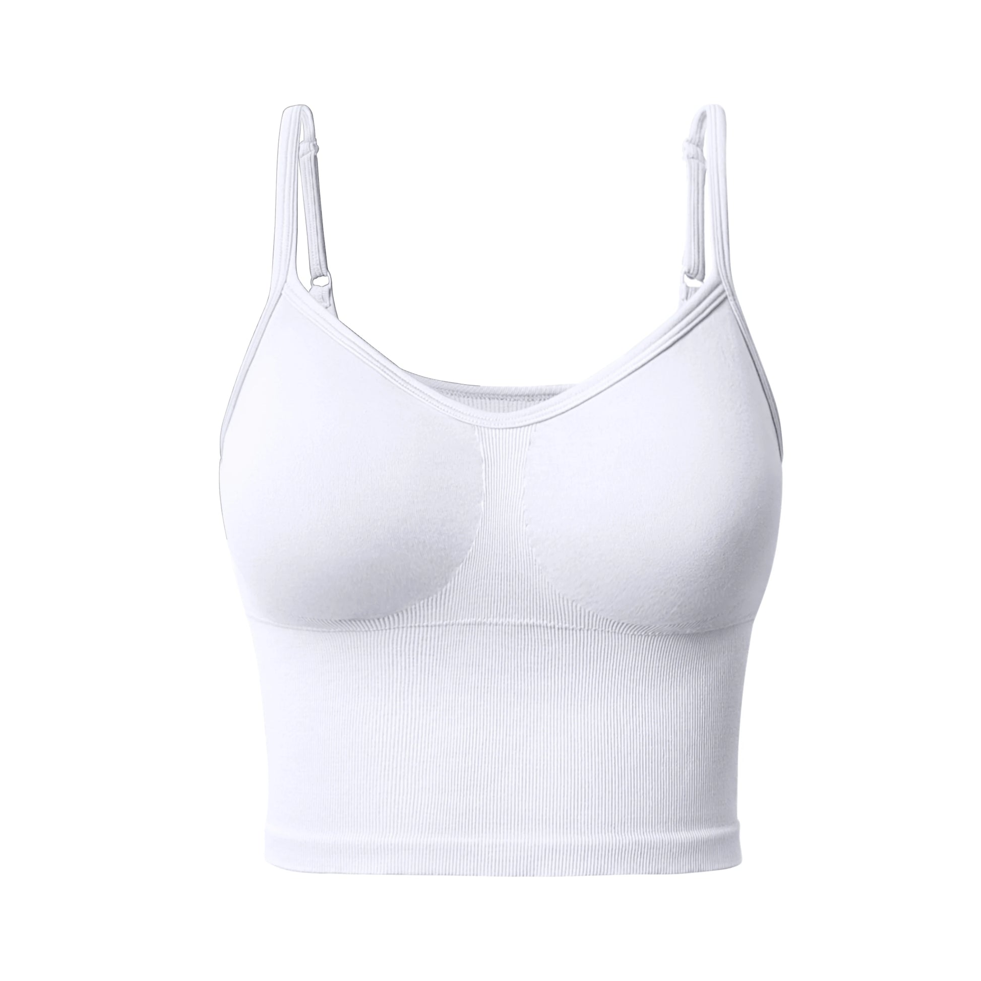 White ribbed sports bra designed to perfectly hug and hold during intense gym and training sessions