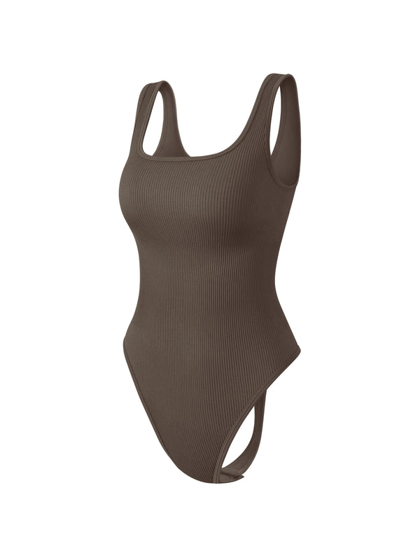 Tealeaf ribbed sleeveless sports bodysuit designed for extreme comfort and confidence in the gym allowing for huge freedom of movement during training